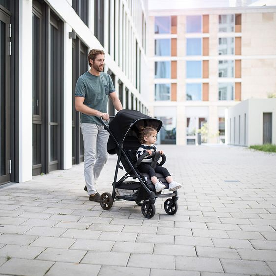 Hauck Kinderwagen-Set Rapid 4 Plus Trio Set mit Babywanne, Autositz und Sportwagen (bis 25 kg) - Caviar Black