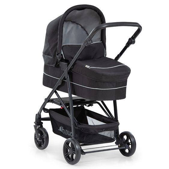 Hauck Kinderwagen-Set Rapid 4 Plus Trio Set mit Babywanne, Autositz und Sportwagen (bis 25 kg) - Caviar Black