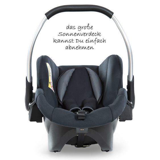 Hauck Kinderwagen-Set Rapid 4 Plus Trio Set mit Babywanne, Autositz und Sportwagen (bis 25 kg) - Denim Grey
