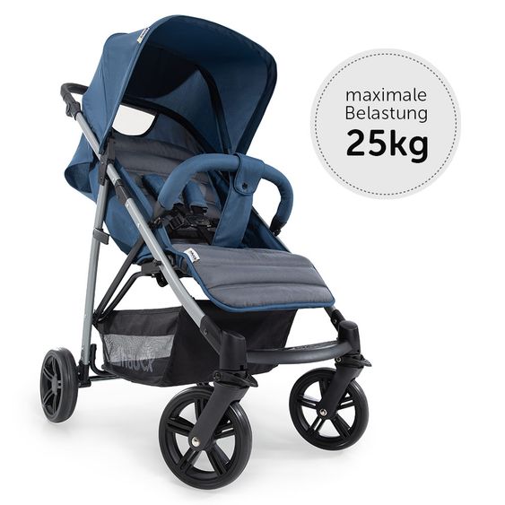 Hauck Kinderwagen-Set Rapid 4 Plus Trio Set mit Babywanne, Autositz und Sportwagen (bis 25 kg) - Denim Grey