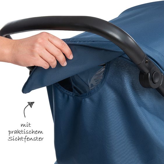 Hauck Kinderwagen-Set Rapid 4 Plus Trio Set mit Babywanne, Autositz und Sportwagen (bis 25 kg) - Denim Grey