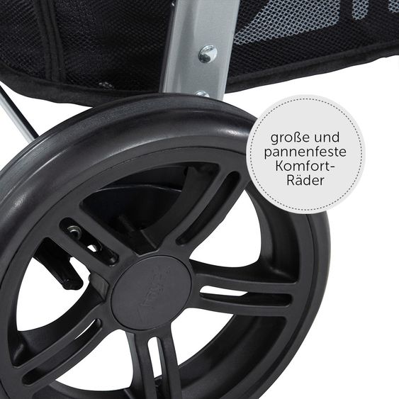 Hauck Kinderwagen-Set Rapid 4 Plus Trio Set mit Babywanne, Autositz und Sportwagen (bis 25 kg) - Denim Grey
