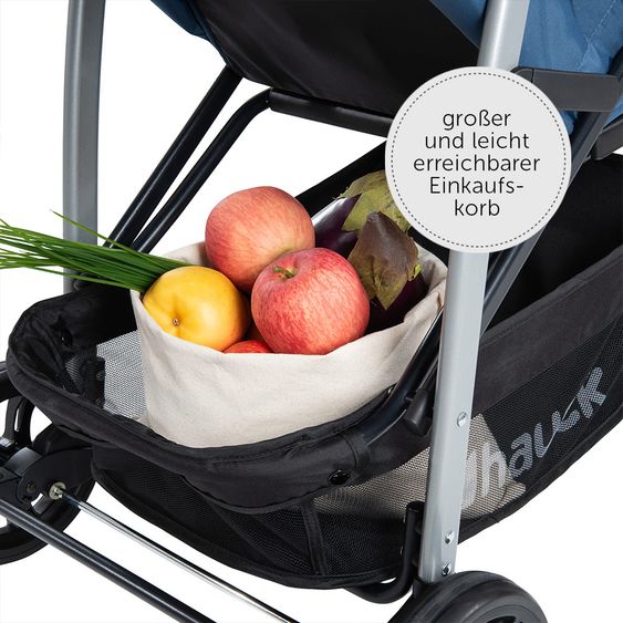 Hauck Kinderwagen-Set Rapid 4 Plus Trio Set mit Babywanne, Autositz und Sportwagen (bis 25 kg) - Denim Grey