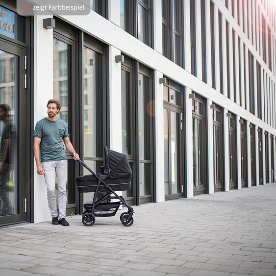 Hauck Kinderwagen-Set Rapid 4 Plus Trio Set mit Babywanne, Autositz und Sportwagen (bis 25 kg) - Denim Grey