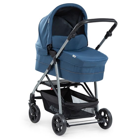 Hauck Kinderwagen-Set Rapid 4 Plus Trio Set mit Babywanne, Autositz und Sportwagen (bis 25 kg) - Denim Grey