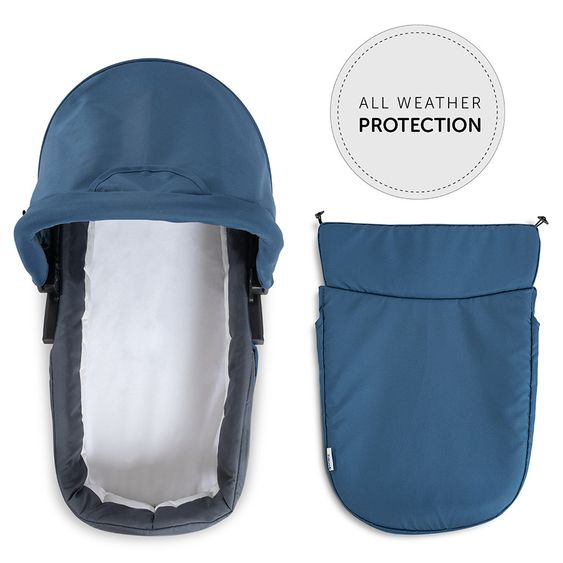 Hauck Kinderwagen-Set Rapid 4 Plus Trio Set mit Babywanne, Autositz und Sportwagen (bis 25 kg) - Denim Grey