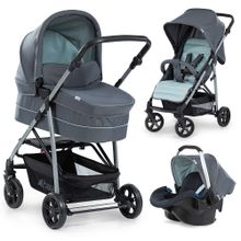 Set passeggino Rapid 4 Plus Trio con navicella, seggiolino auto e passeggino (fino a 25 kg) - Grigio Menta