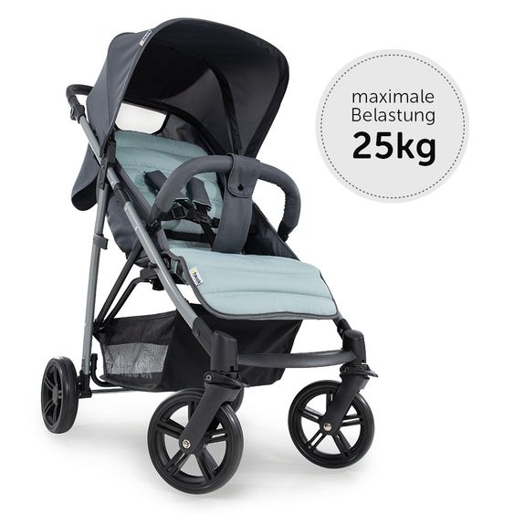 Hauck Set passeggino Rapid 4 Plus Trio con navicella, seggiolino auto e passeggino (fino a 25 kg) - Grigio Menta