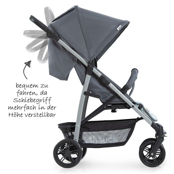 Hauck Kinderwagen-Set Rapid 4 Plus Trio Set mit Babywanne, Autositz und Sportwagen (bis 25 kg) - Grey Mint