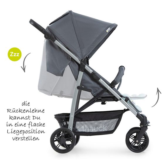 Hauck Set passeggino Rapid 4 Plus Trio con navicella, seggiolino auto e passeggino (fino a 25 kg) - Grigio Menta