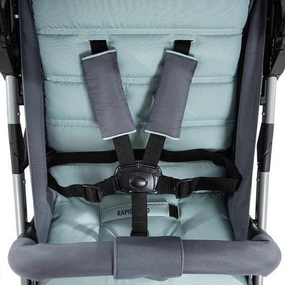 Hauck Set passeggino Rapid 4 Plus Trio con navicella, seggiolino auto e passeggino (fino a 25 kg) - Grigio Menta