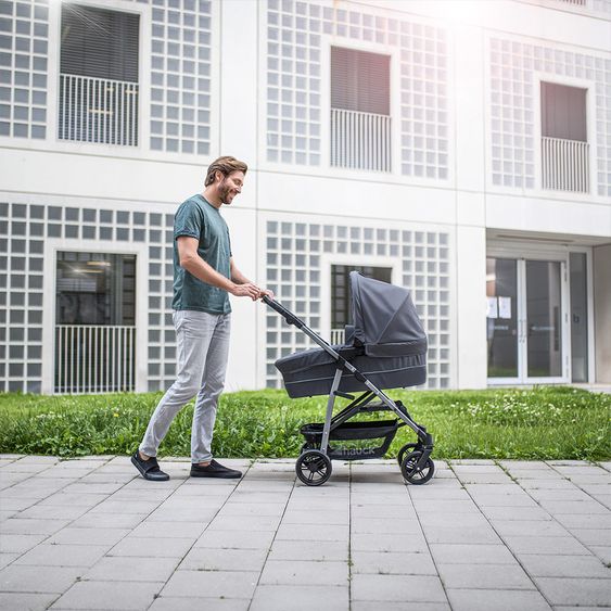 Hauck Set passeggino Rapid 4 Plus Trio con navicella, seggiolino auto e passeggino (fino a 25 kg) - Grigio Menta