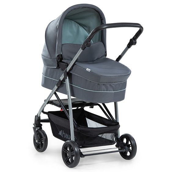 Hauck Kinderwagen-Set Rapid 4 Plus Trio Set mit Babywanne, Autositz und Sportwagen (bis 25 kg) - Grey Mint