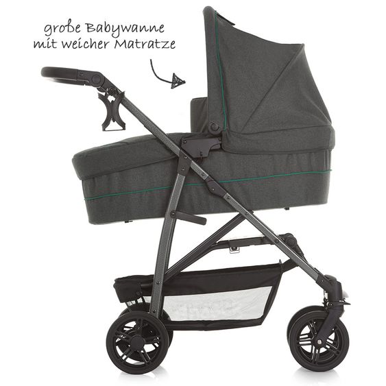Hauck Kinderwagen-Set Rapid 4S Plus Trioset Deluxe - Caviar Emerald