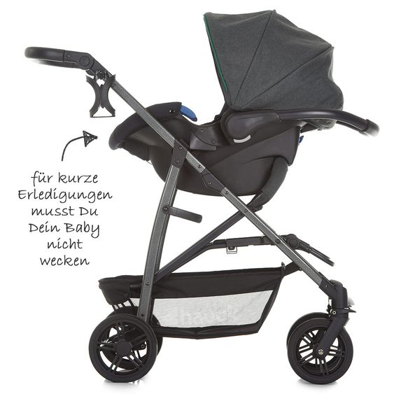 Hauck Kinderwagen-Set Rapid 4S Plus Trioset Deluxe - Caviar Emerald