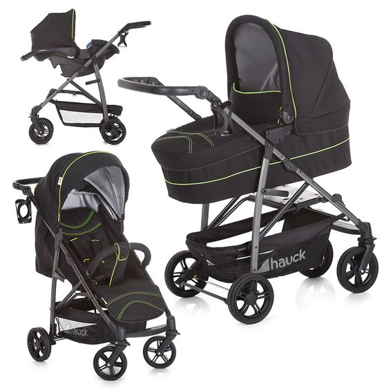 Hauck Kinderwagen-Set Rapid 4S Plus Trioset Deluxe - Caviar Neon Yellow