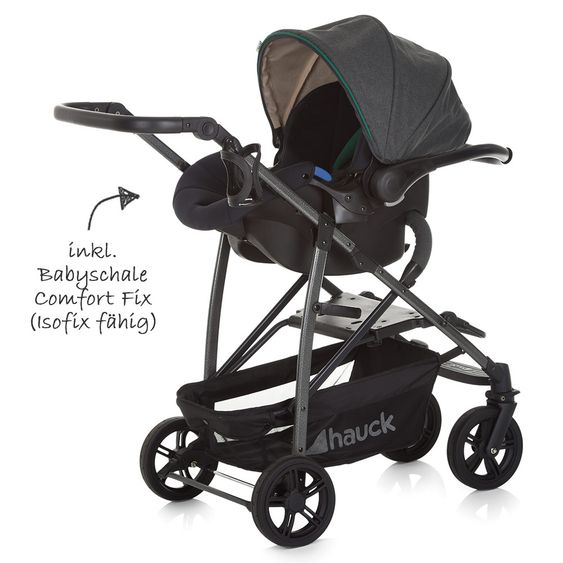 Hauck Set passeggino Rapid 4S Trio con base Isofix - Caviar Emerald