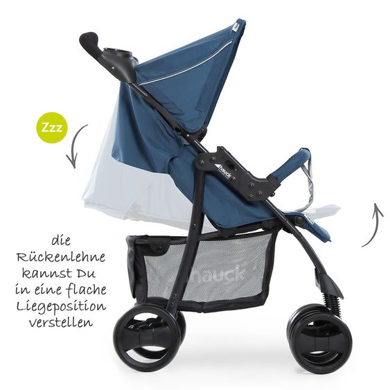 Hauck Kinderwagen-Set Shopper SLX Trio Set mit Babywanne, Autositz und Sportwagen (bis 25 kg) - Denim Grey