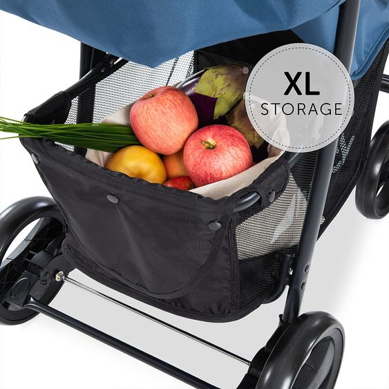 Hauck Kinderwagen-Set Shopper SLX Trio Set mit Babywanne, Autositz und Sportwagen (bis 25 kg) - Denim Grey