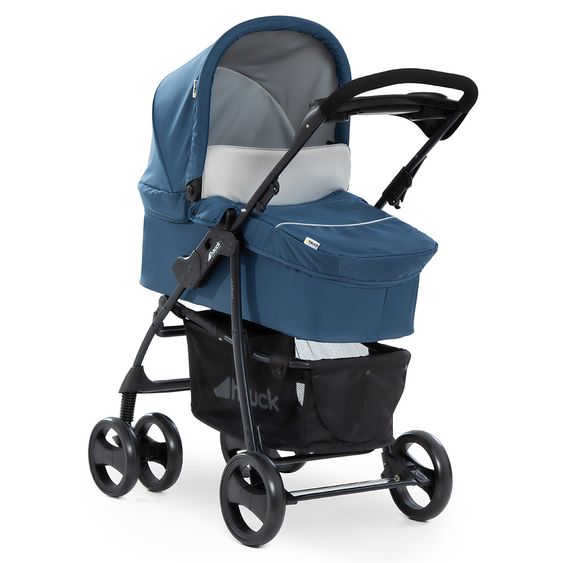 Hauck Kinderwagen-Set Shopper SLX Trio Set mit Babywanne, Autositz und Sportwagen (bis 25 kg) - Denim Grey