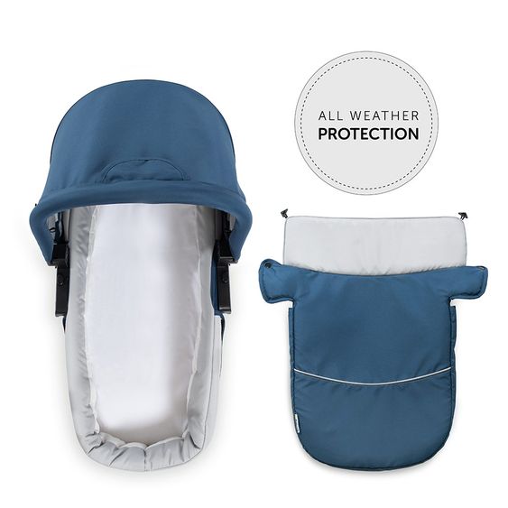 Hauck Kinderwagen-Set Shopper SLX Trio Set mit Babywanne, Autositz und Sportwagen (bis 25 kg) - Denim Grey
