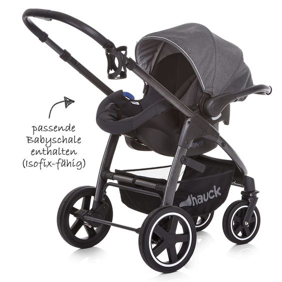 Hauck Kinderwagen-Set Soul Plus Trio Set inkl. Isofix Basis - Beluga