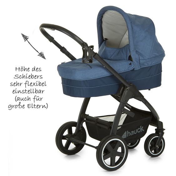 Hauck Kinderwagen-Set Soul Plus Trio Set inkl. Isofix Basis - Melange Navy