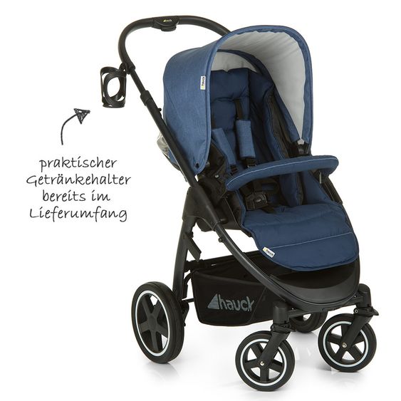 Hauck Kinderwagen-Set Soul Plus Trio Set inkl. Isofix Basis - Melange Navy