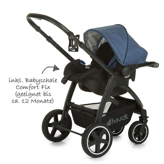 Hauck Kinderwagen-Set Soul Plus Trio Set inkl. Isofix Basis - Melange Navy