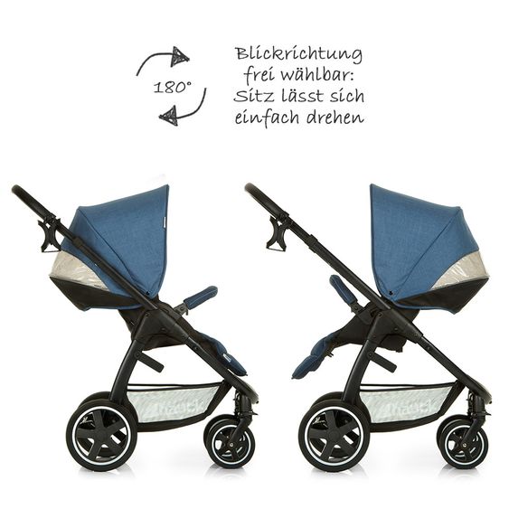 Hauck Kinderwagen-Set Soul Plus Trio Set inkl. Isofix Basis - Melange Navy