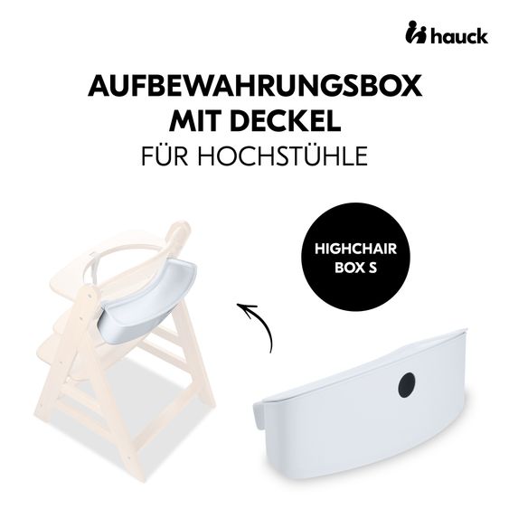 Hauck Aufbewahrungsbox für Hochstuhl Rückenlehne (abnehmbar & inkl. Deckel) - Weiß / White