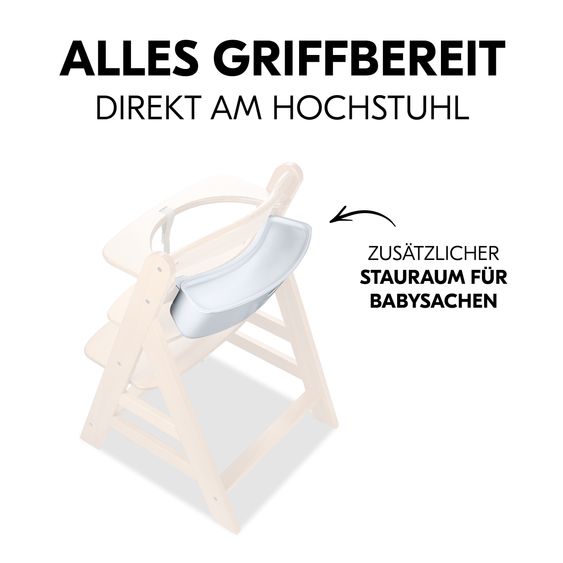 Hauck Aufbewahrungsbox für Hochstuhl Rückenlehne (abnehmbar & inkl. Deckel) - Weiß / White