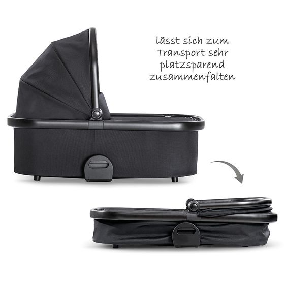 Hauck Kombi-Kinderwagen Apollo inkl. Babywanne, Sportsitz und XXL Zubehörpaket - Caviar