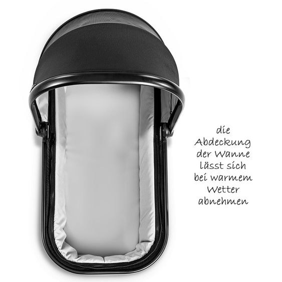 Hauck Kombi-Kinderwagen Apollo inkl. Babywanne, Sportsitz und XXL Zubehörpaket - Caviar
