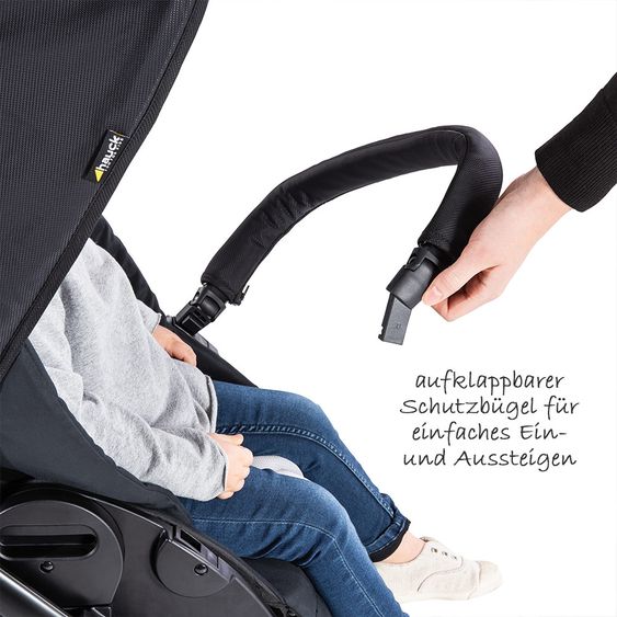 Hauck Kombi-Kinderwagen Apollo - inkl. Sportwagen und Babywanne für Neugeborene - Caviar