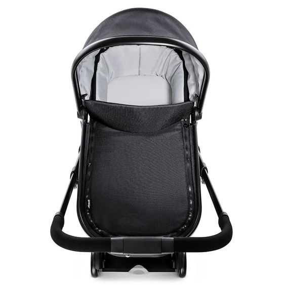 Hauck Kombi-Kinderwagen Apollo - inkl. Sportwagen und Babywanne für Neugeborene - Caviar