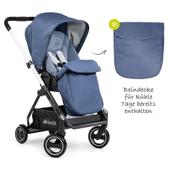 Hauck Passeggino Apollo Combi - incluso passeggino e navicella per neonati - Denim
