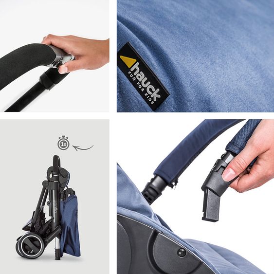 Hauck Passeggino Apollo Combi - incluso passeggino e navicella per neonati - Denim