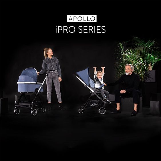 Hauck Passeggino Apollo Combi - incluso passeggino e navicella per neonati - Denim