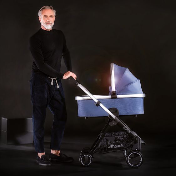 Hauck Passeggino Apollo Combi - incluso passeggino e navicella per neonati - Denim