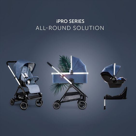 Hauck Passeggino Apollo Combi - incluso passeggino e navicella per neonati - Denim
