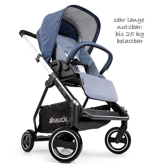 Hauck Passeggino Apollo Combi - incluso passeggino e navicella per neonati - Denim