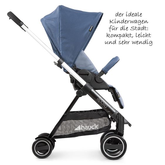 Hauck Passeggino Apollo Combi - incluso passeggino e navicella per neonati - Denim