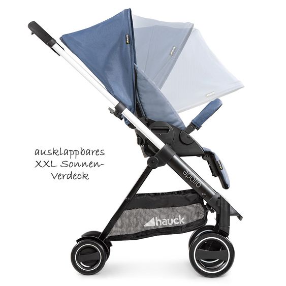 Hauck Passeggino Apollo Combi - incluso passeggino e navicella per neonati - Denim