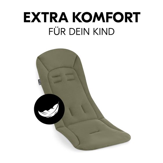 Hauck Kombi-Kinderwagen Comfort N Care Set - inkl. Babywanne, Sportsitz, Beindecke, Sitzauflage und Getränkehalter - Olive