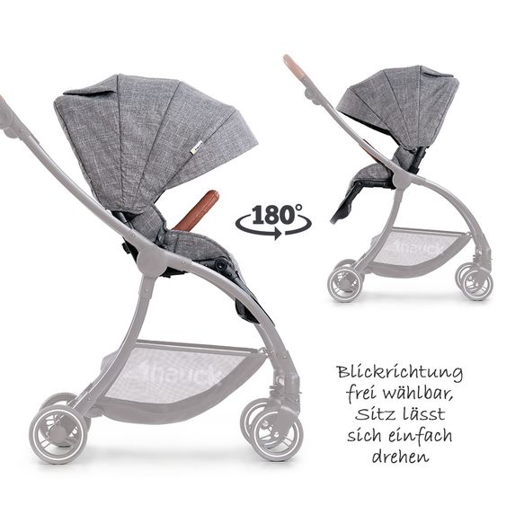 Hauck Kombi-kinderwagen Eagle 4S Duoset inkl. Sportwagen, Babywanne, Beindecke und Insektenschutz - Melange Grey