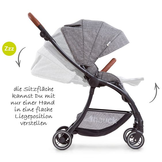 Hauck Kombi-kinderwagen Eagle 4S Duoset inkl. Sportwagen, Babywanne, Beindecke und Insektenschutz - Melange Grey