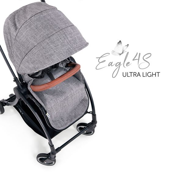 Hauck Kombi-kinderwagen Eagle 4S Duoset inkl. Sportwagen, Babywanne, Beindecke und Insektenschutz - Melange Grey