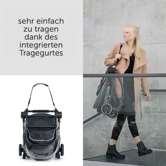 Hauck Kombi-kinderwagen Eagle 4S Duoset inkl. Sportwagen, Babywanne, Beindecke und Insektenschutz - Melange Grey