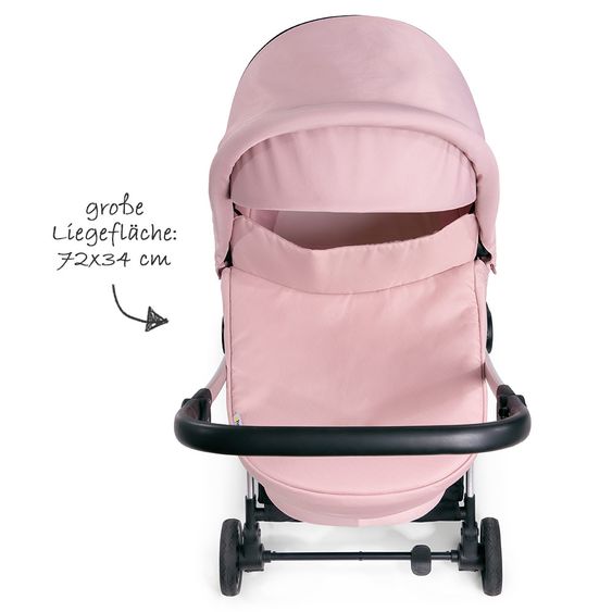 Hauck Kombi-Kinderwagen Eagle 4S Duoset inkl. Sportwagen, Babywanne, Beindecke und Insektenschutz - Pink Grey